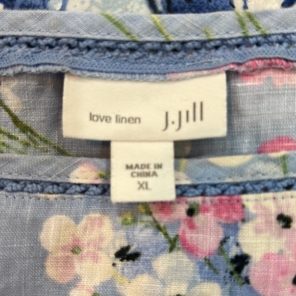 J. Jill Linen Spring Floral Jumper Dress - Picture 7 of 8